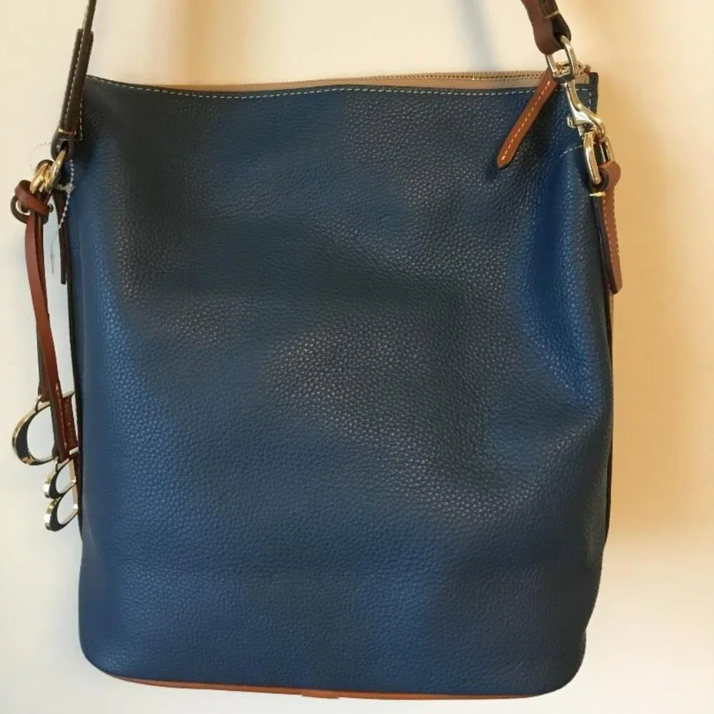 Dooney & Bourke Pebble Grain Camden Hobo Shoulder Bag Navy Blue NWOT - Picture 7 of 12